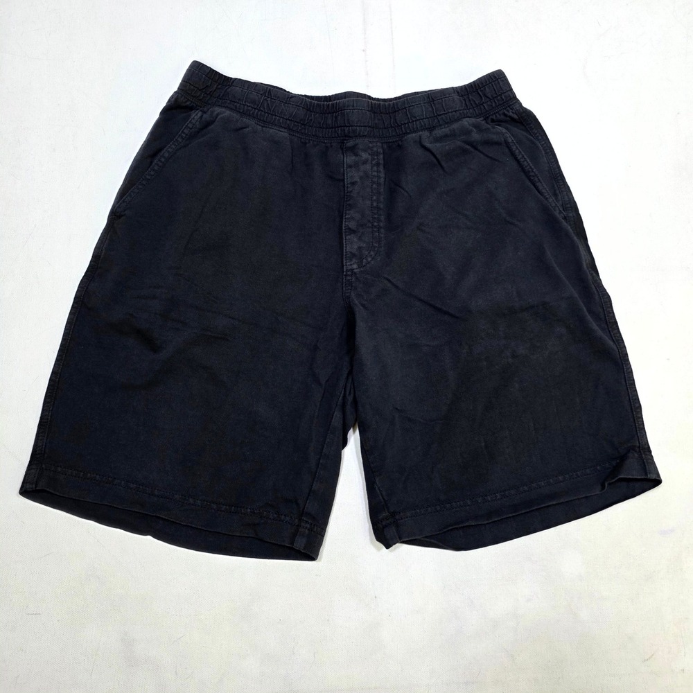 Uniqlo Shorts Mens M Black Elastic Waist Pull On 372-445035 Casual Summer Basic